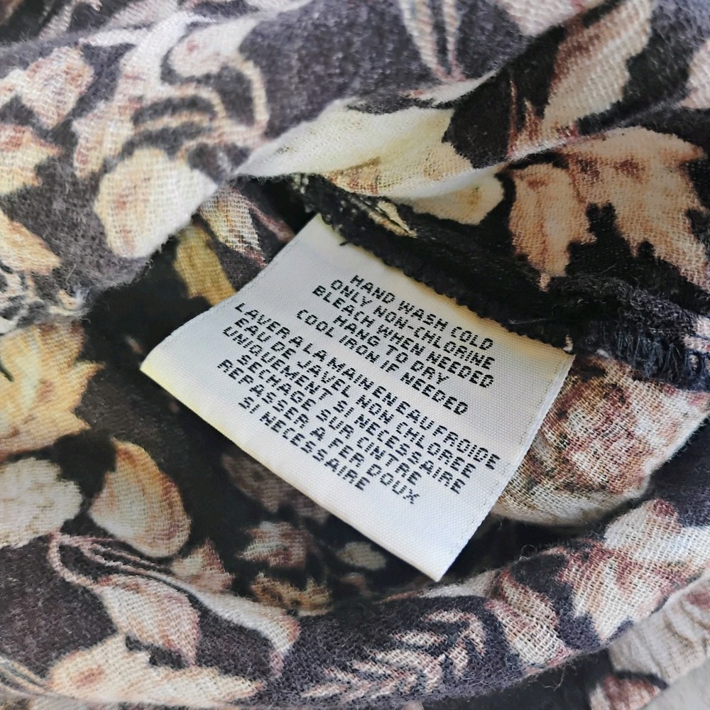 Denim & Supply Ralph Lauren‎ Floral Top Brown Size XS Flutter Flowy Cottage Boho - Picture 7 of 10